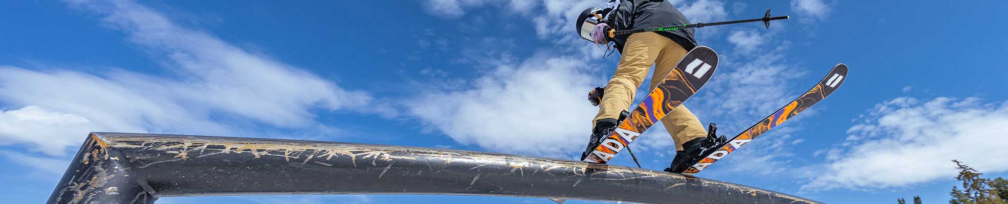 freestyle skier on rail