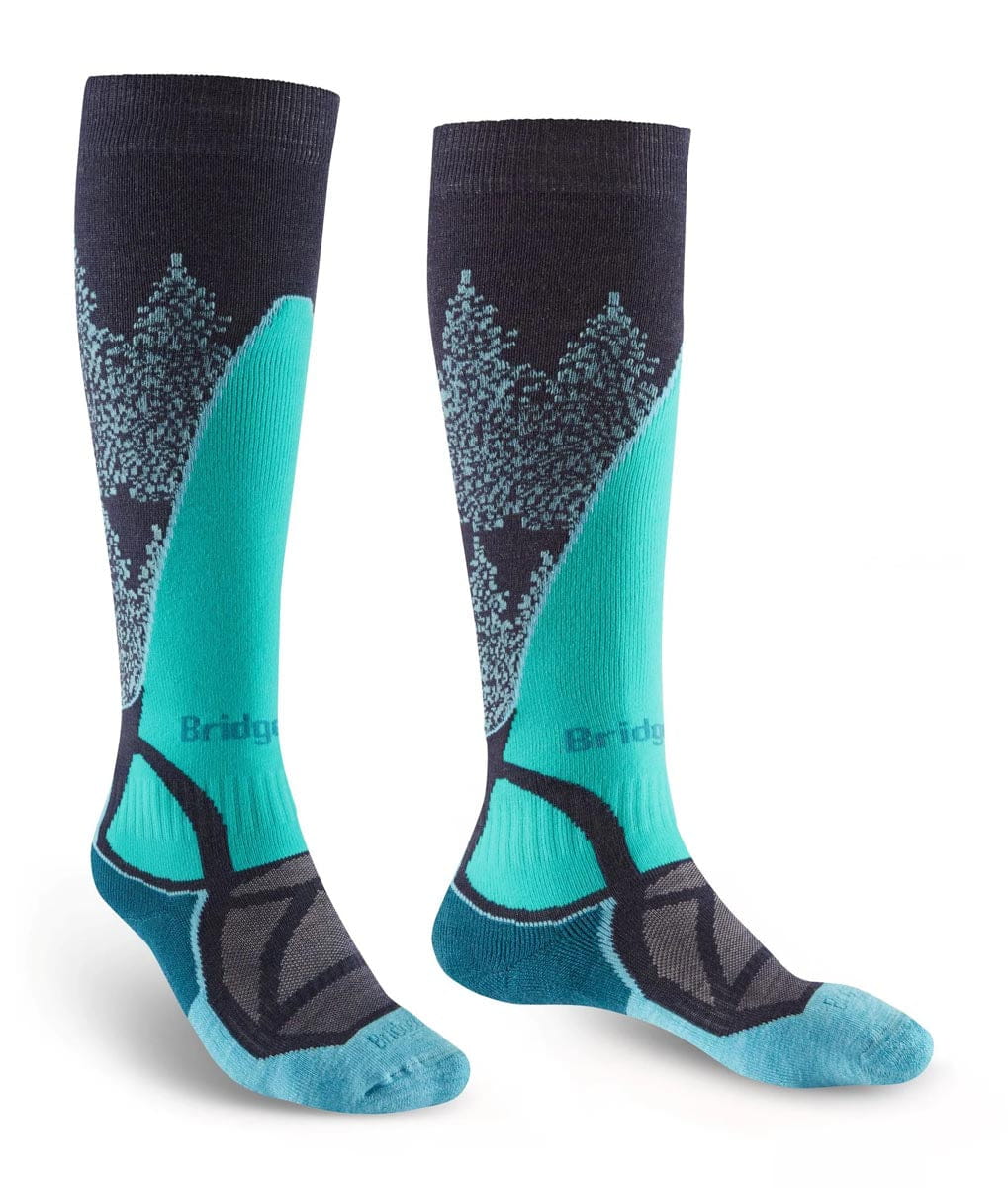Bridgedale Ski Socks Women's Ski Midweight Merino Endurance Over Calf