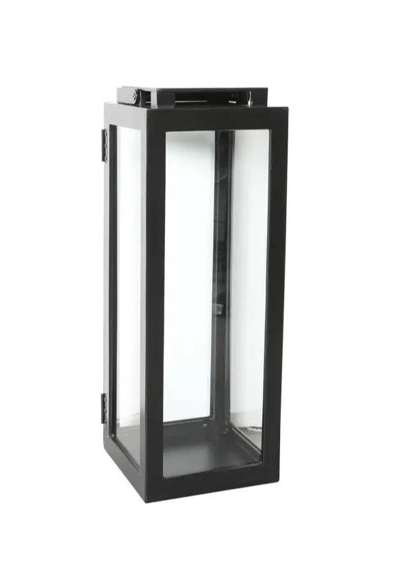 Skye 9” Square Large Lantern - Black Cabana Coast
