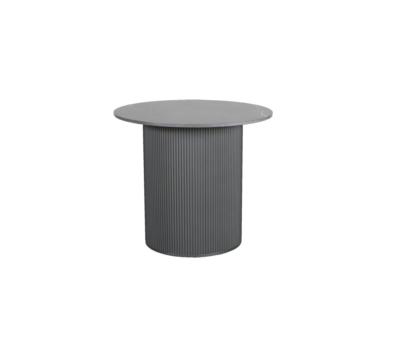 Roman 24" Round Side Table Royal Black/Storm Cabana Coast