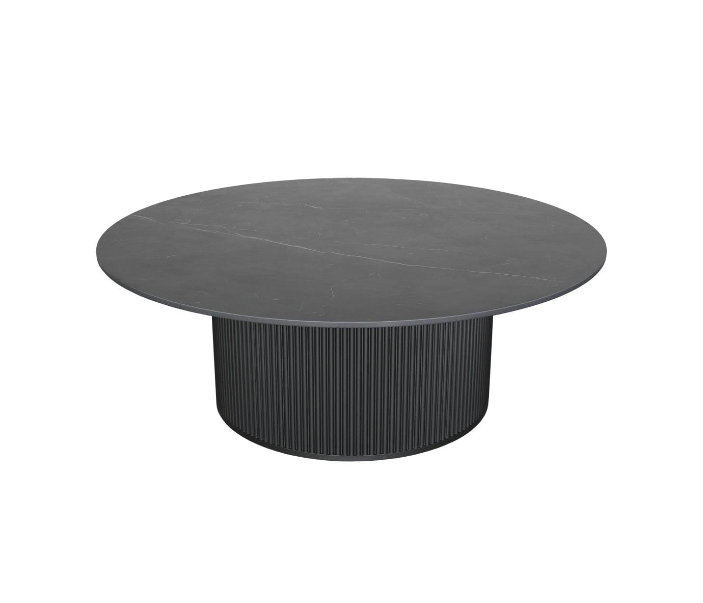 Roman 42" Round Coffee Table Royal Black/Storm Cabana Coast