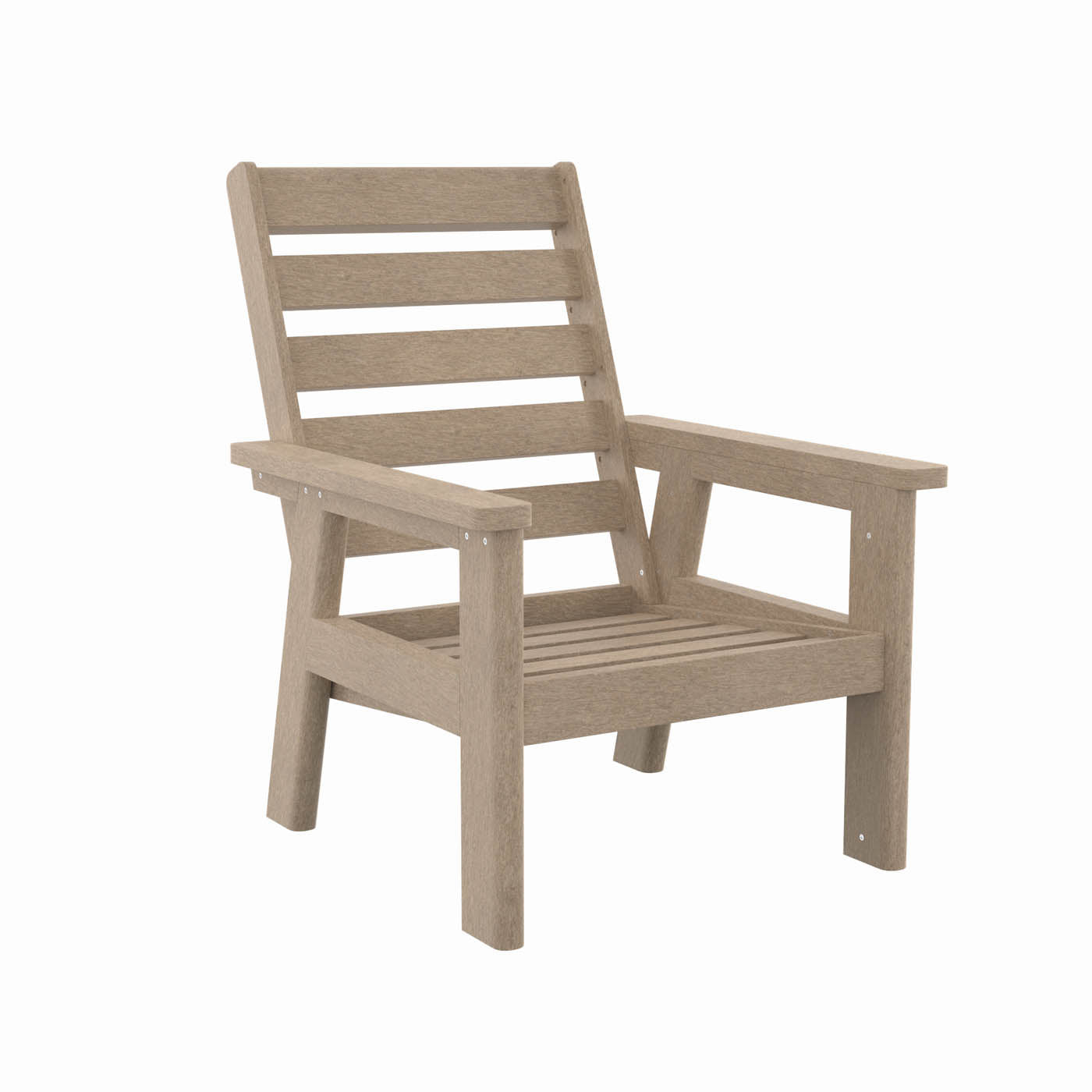 CRP Chair Charleston High Back Arm Chair: Beige + Direction Linen Cushions