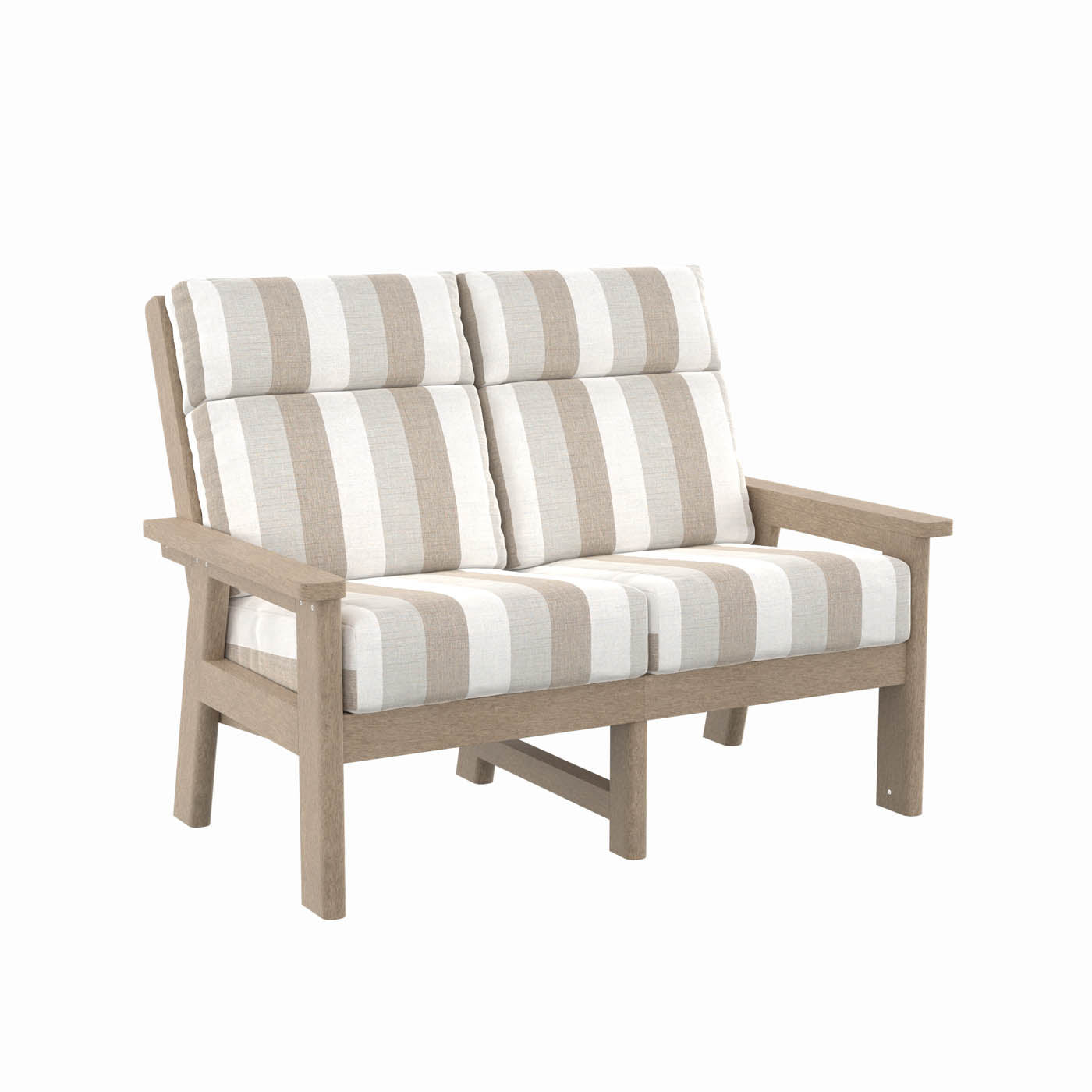 CRP Sofa Charleston High Back Loveseat Beige + Direction Linen Cushions