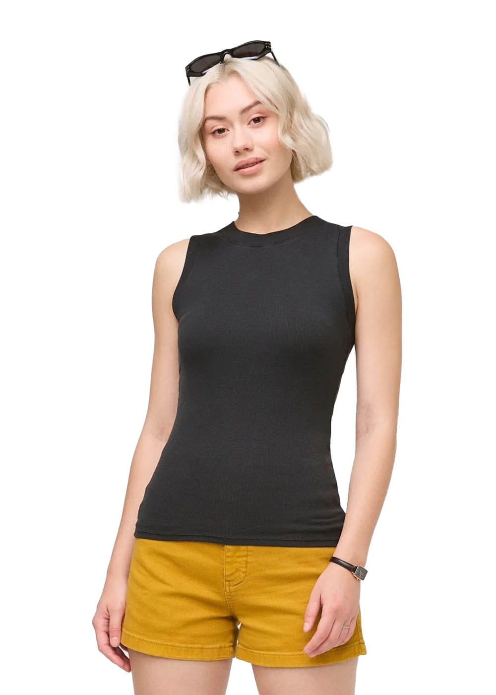 Women's Ribbed Pima High Neck Tank DUER