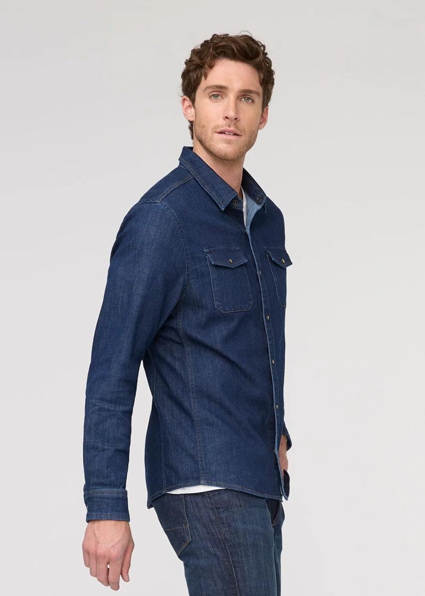 DUER Button Down Men's Performance Denim Lite Two-Pocket Shirt