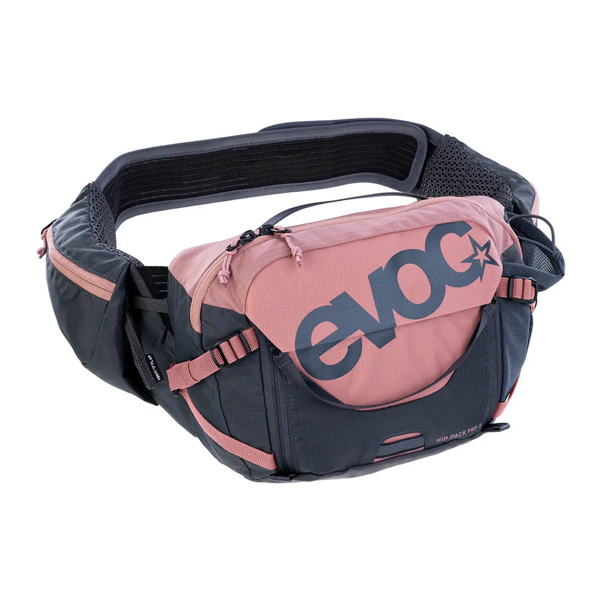 EVOC, Hip Pack Pro 3 +1.5L Bladder, Hip Pack, 3L, Included (1.5L), Dusty Pink/Carbon Grey EVOC