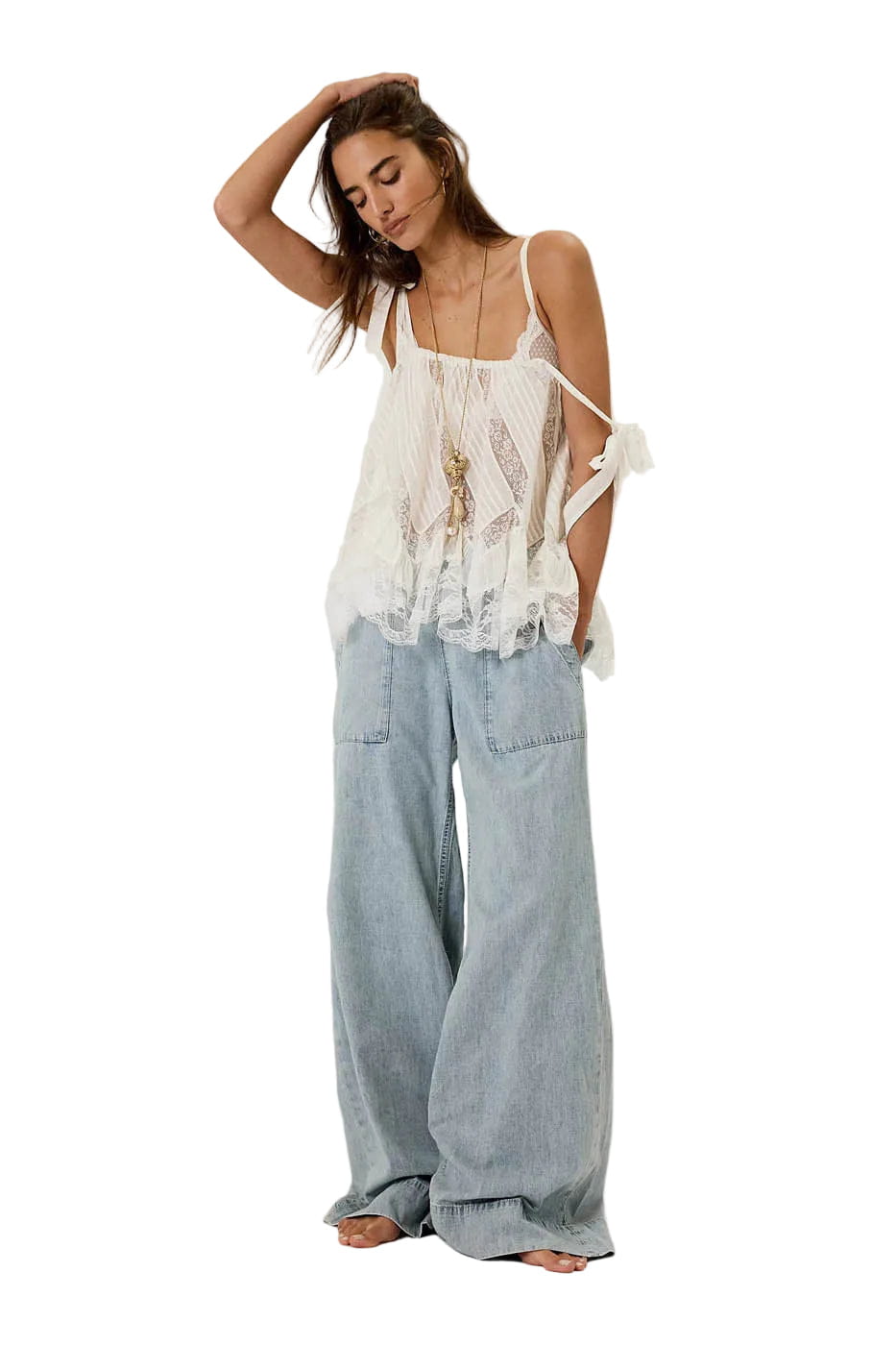 Free People Pants Women's Breezy Denim Pull On