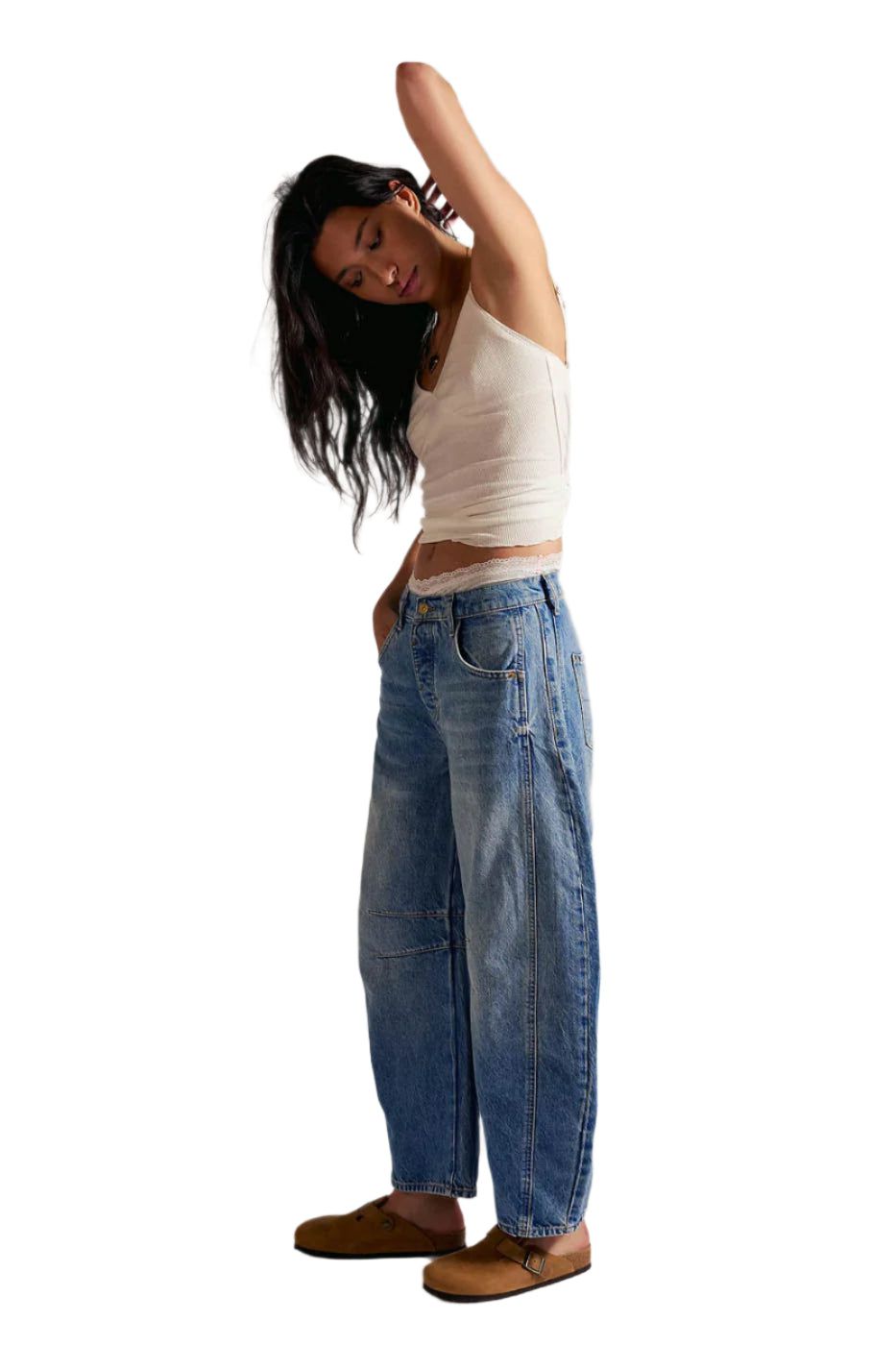 Women's Good Luck Mid Rise Barrel Free People