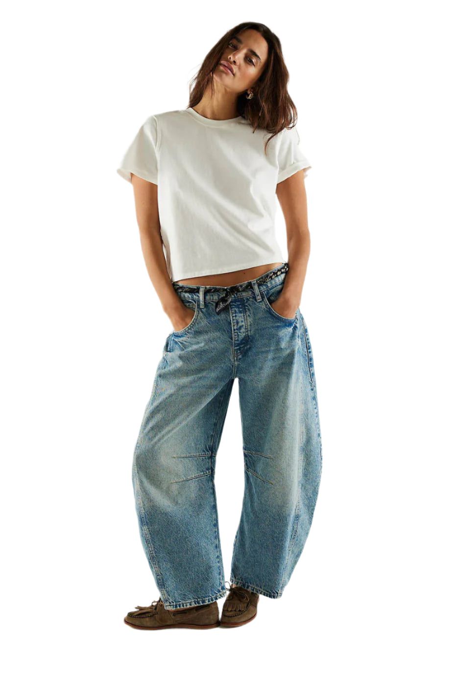 Women's Good Luck Mid Rise Barrel Free People