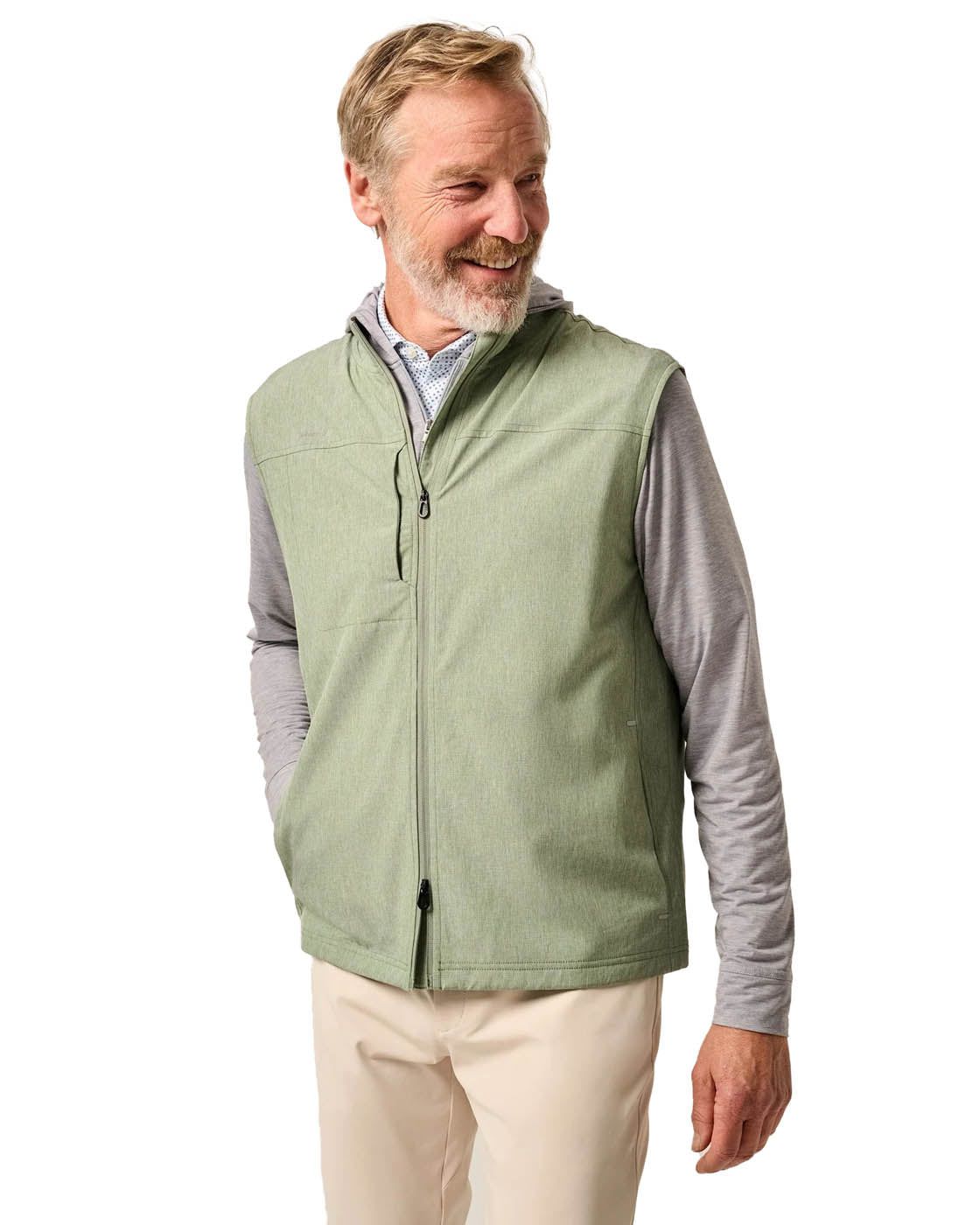 johnnie-O Vest Men's Big Sur Full-Zip Performance Vest with Primaloft®