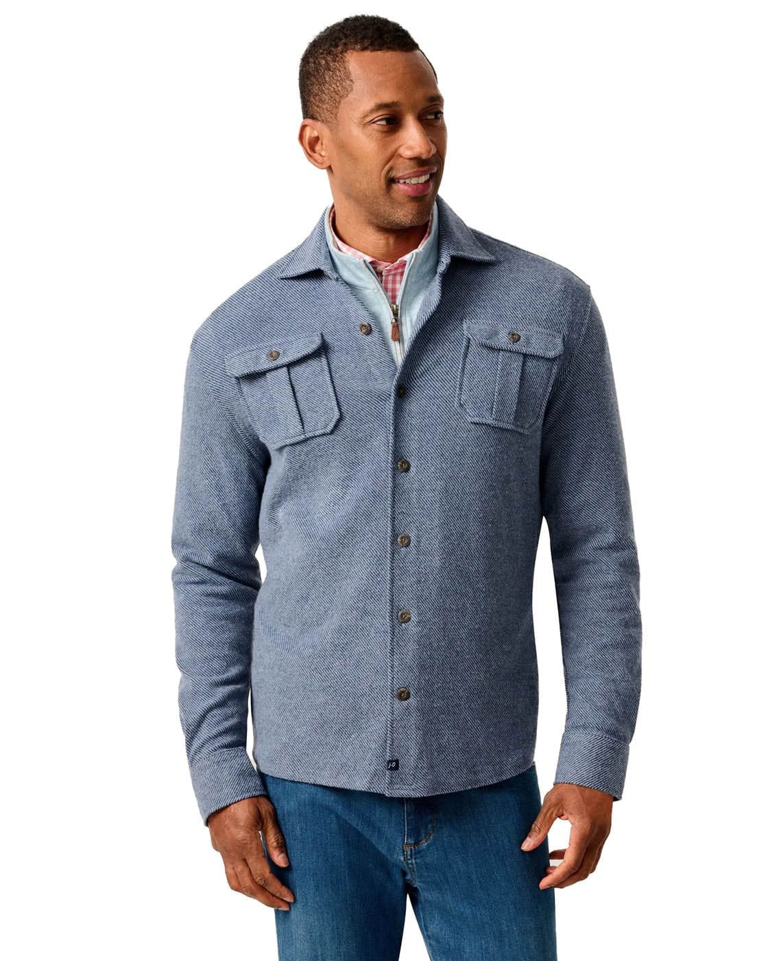 johnnie-O Button Down Men's Carl Stretch Knit Flannel Lodge Shirt