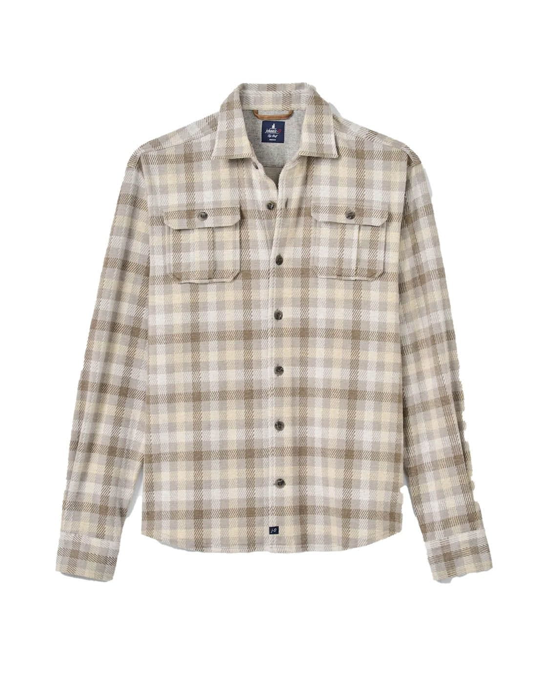 johnnie-O Button Down Men's Marcelo Stretch Knit Flannel Lodge Shirt