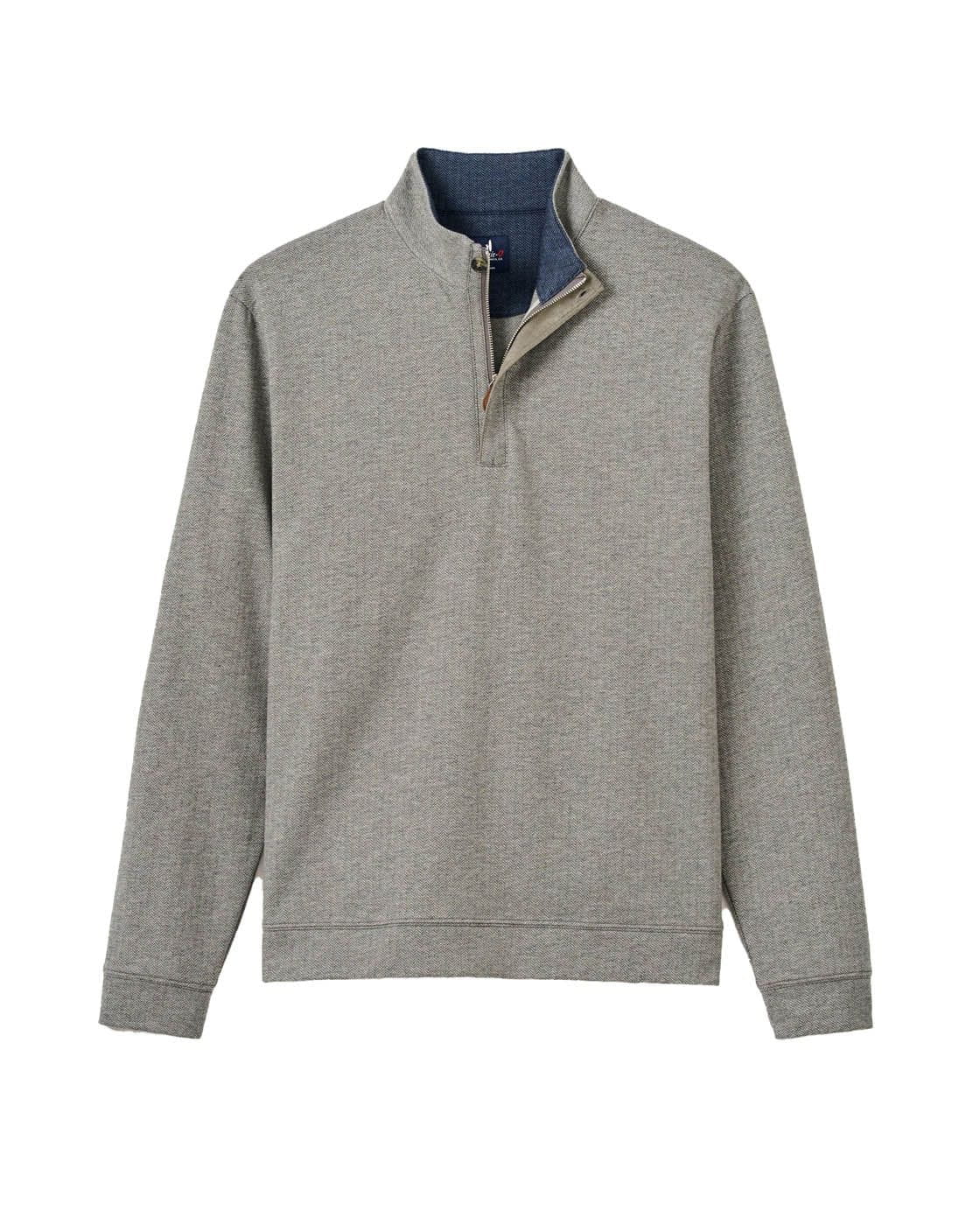 johnnie-O Pullover Men's Rubin Herringbone Cashmere Blend 1/4 Zip Pullover