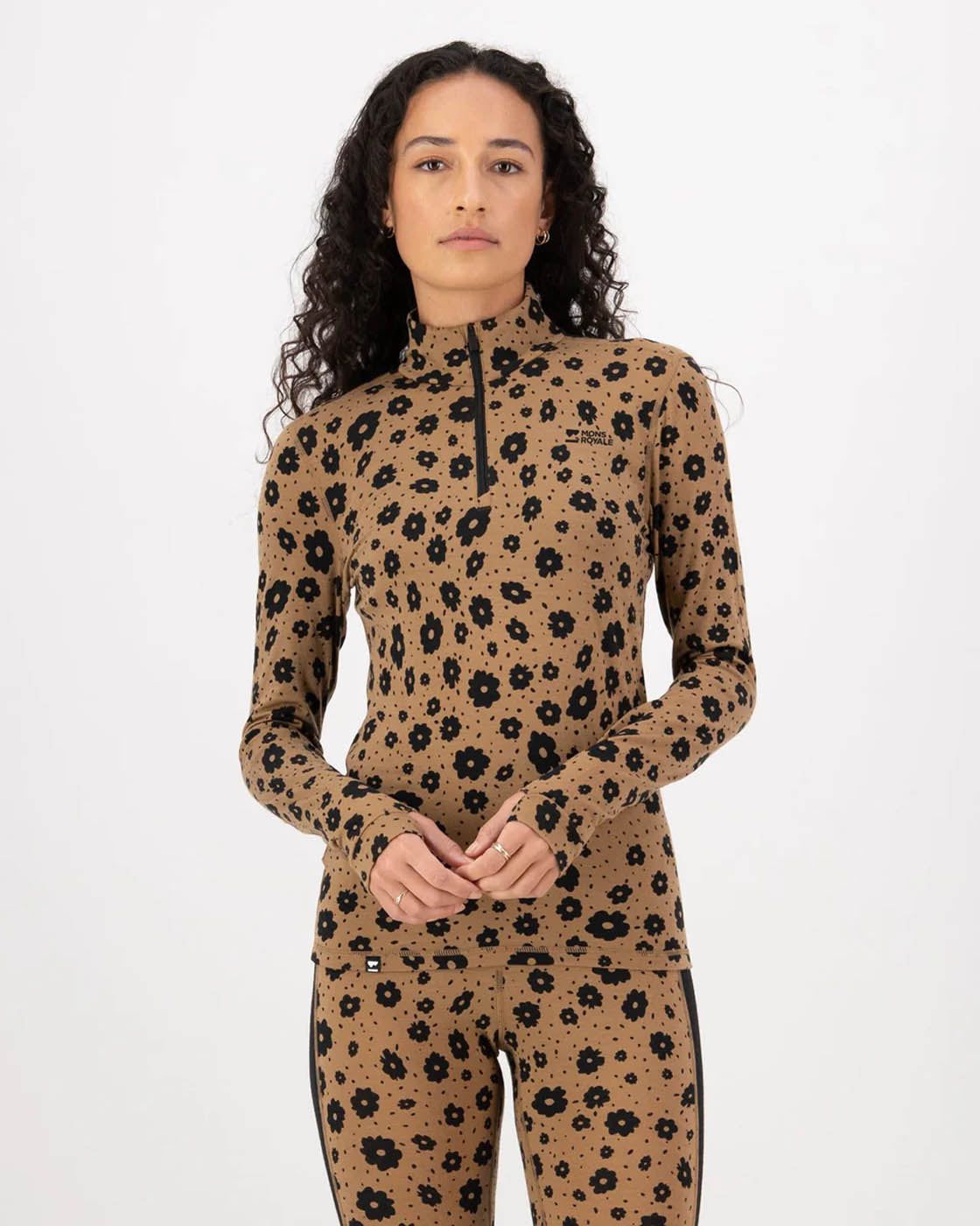 Mons Royale CLOTHING - Women - Baselayer - Top Mons Royale *25W* W's Cascade Merino Base Layer 1/4 Zip LS