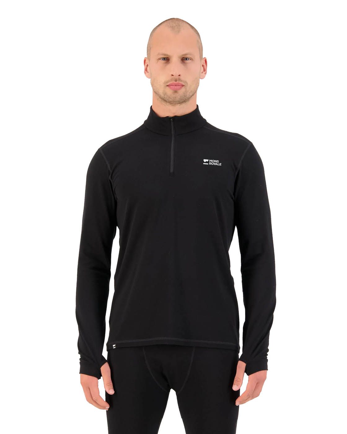 Mons Royale *26W* Men Cascade Merino Base Layer 1/4 Zip LS Mons Royale
