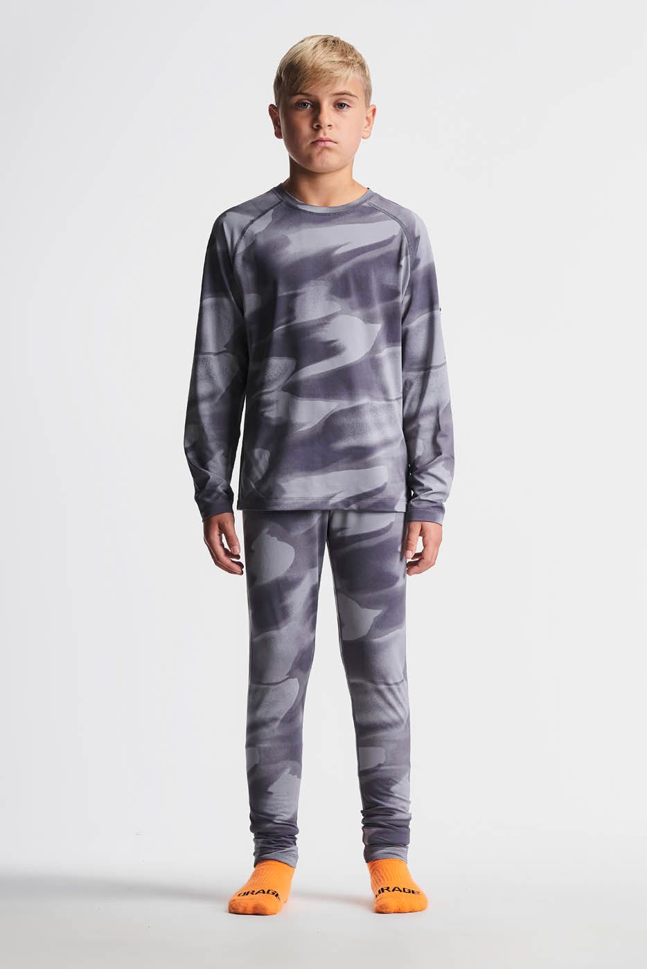 Kid's Junior Union Print Base Layer Orage