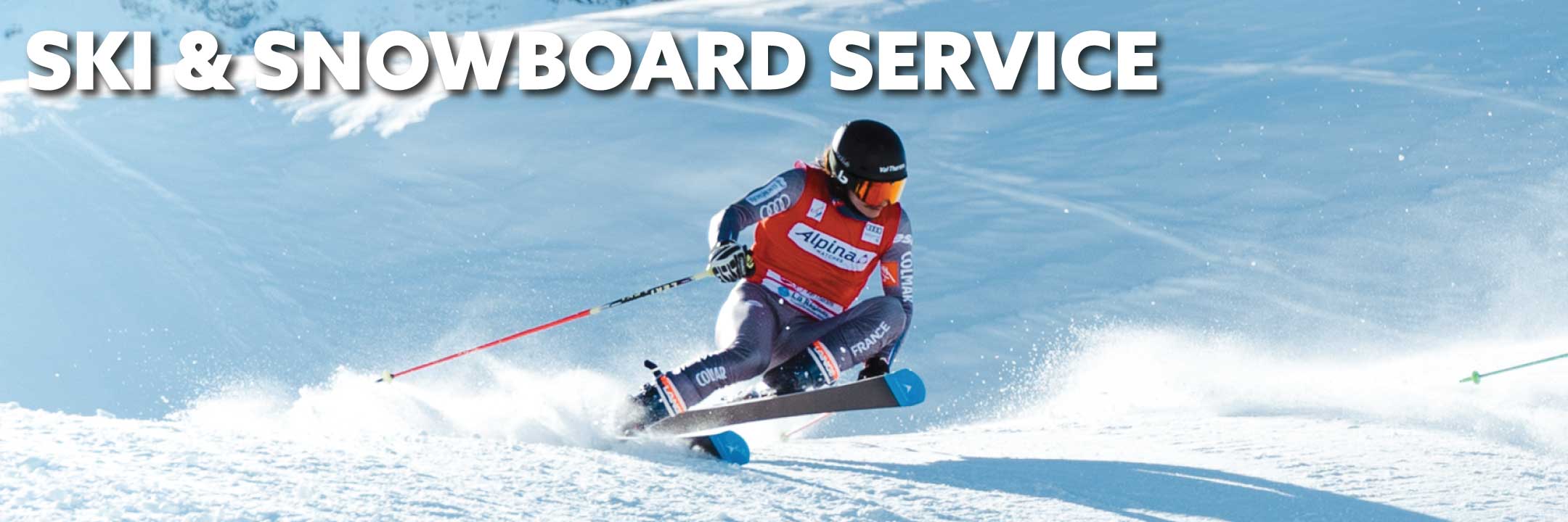 Skier cross racer on the course