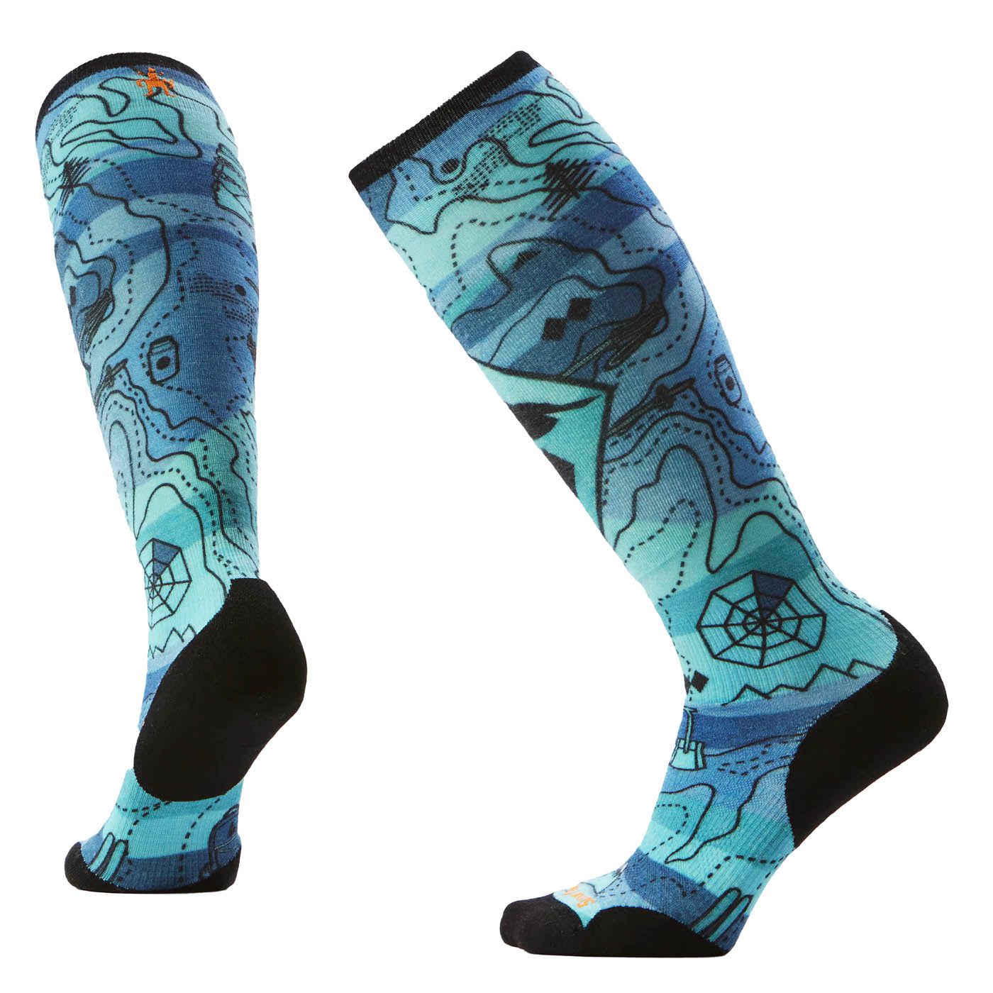 Women's Ski Targeted Cushion Topo Treasures Print OTC Socks Smartwool