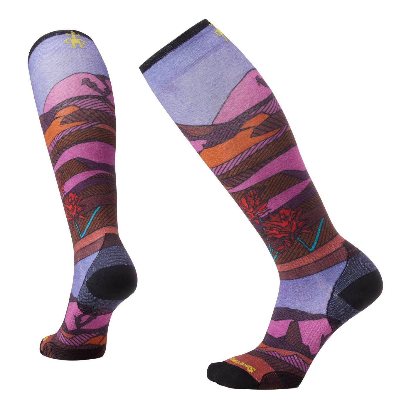 Smartwool Ski Socks Women's Ski Zero Cushion Floral Field Print OTC Socks