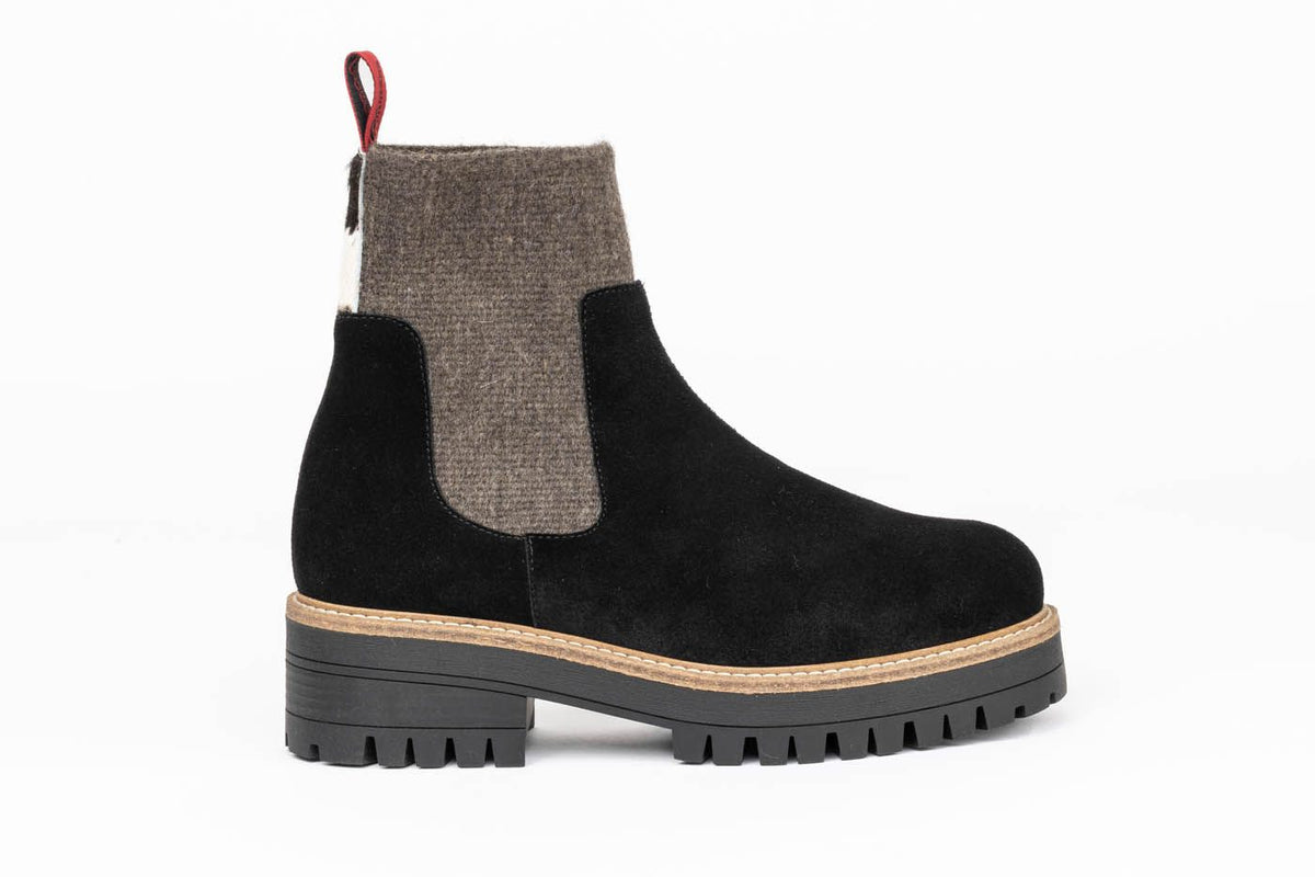 Ammann Boots Women's Rivaz Black Suede & Stretch Wool