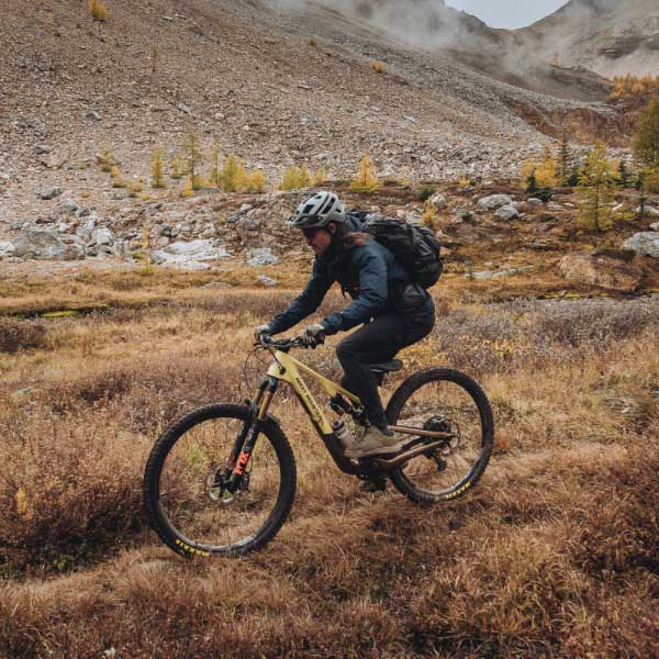 cyclist on a trail ride