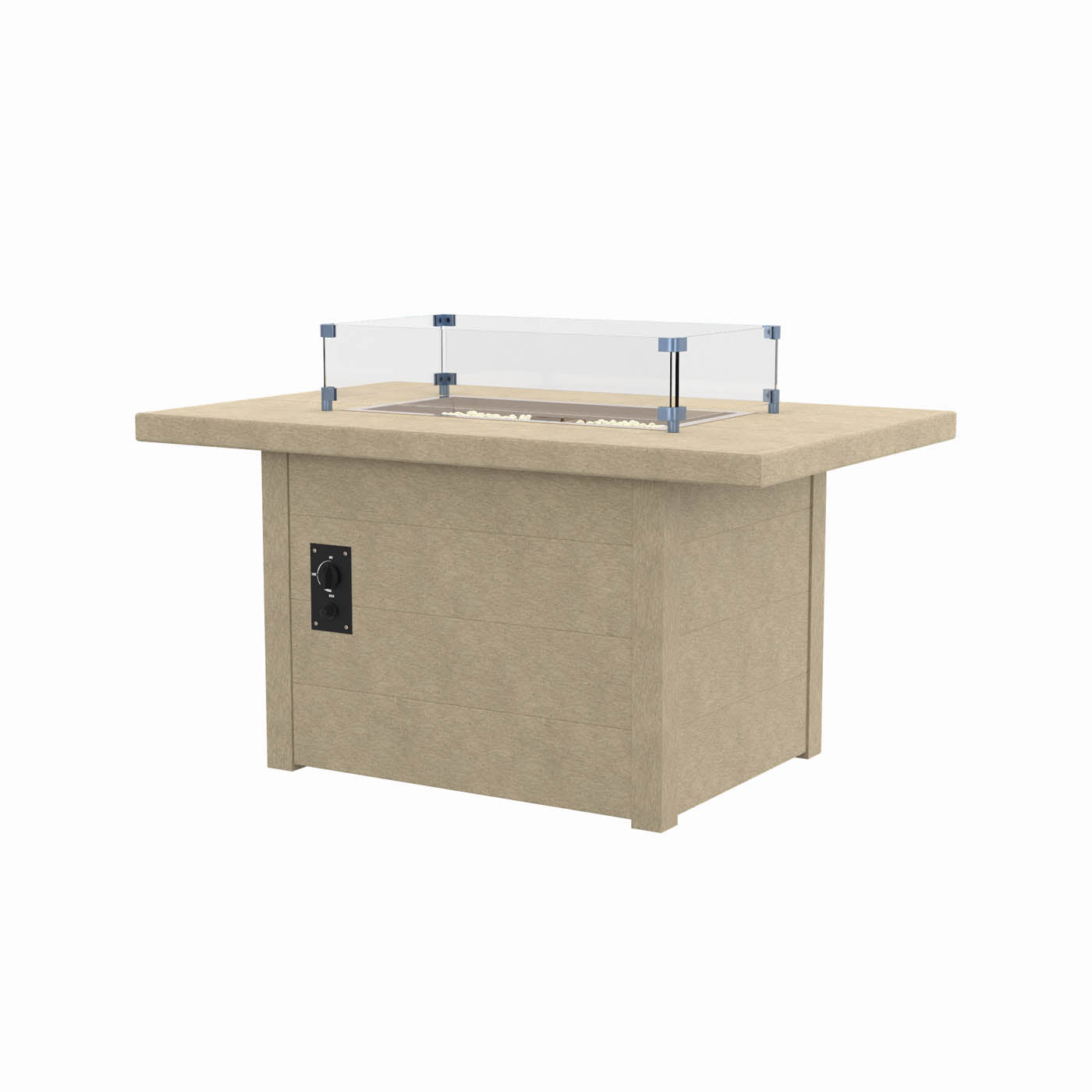 CRP Fire Pit 48" Rectangular Fire Table Beige