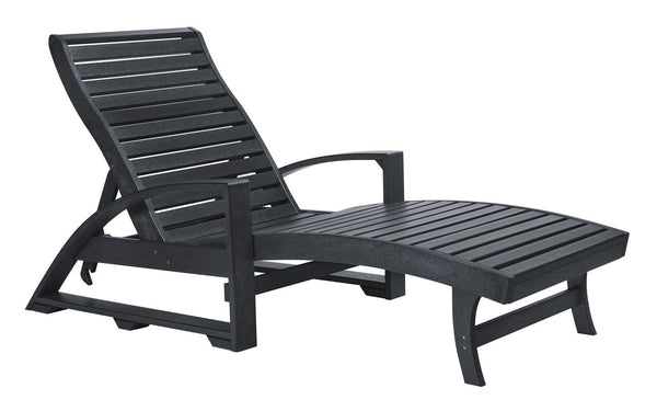 CRP FURNITURE - Furniture C.R.P. St. Tropez Chaise Lounge Black with Jockey Red Lounge Pad