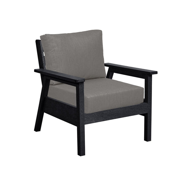 CRP Unclassified C.R.P. Tofino Arm Chair Black + Bliss Smoke Cushions