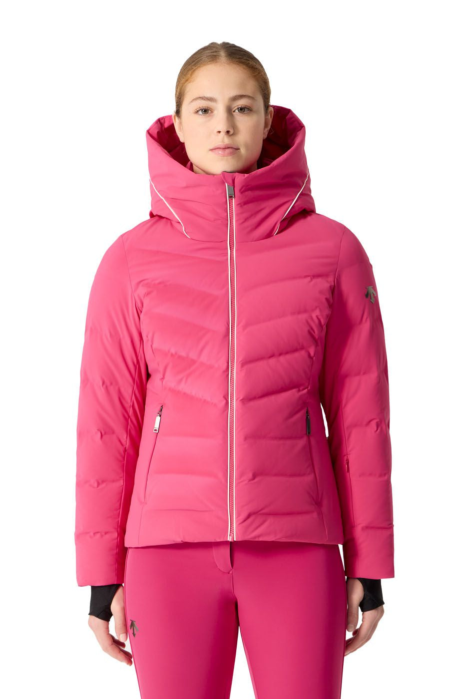 Descente Jacket Women's Pink & White Down Jacket