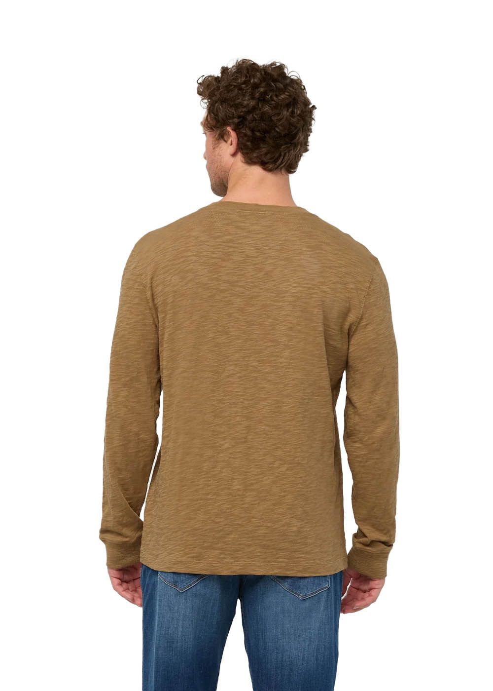 DUER Long Sleeve T-Shirt Men's Midweight Slub Jersey Long Sleeve Henley