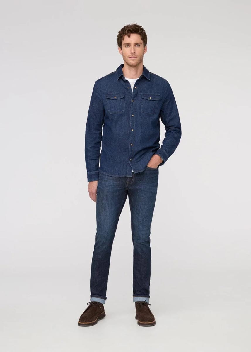 DUER Button Down Men's Performance Denim Lite Two-Pocket Shirt