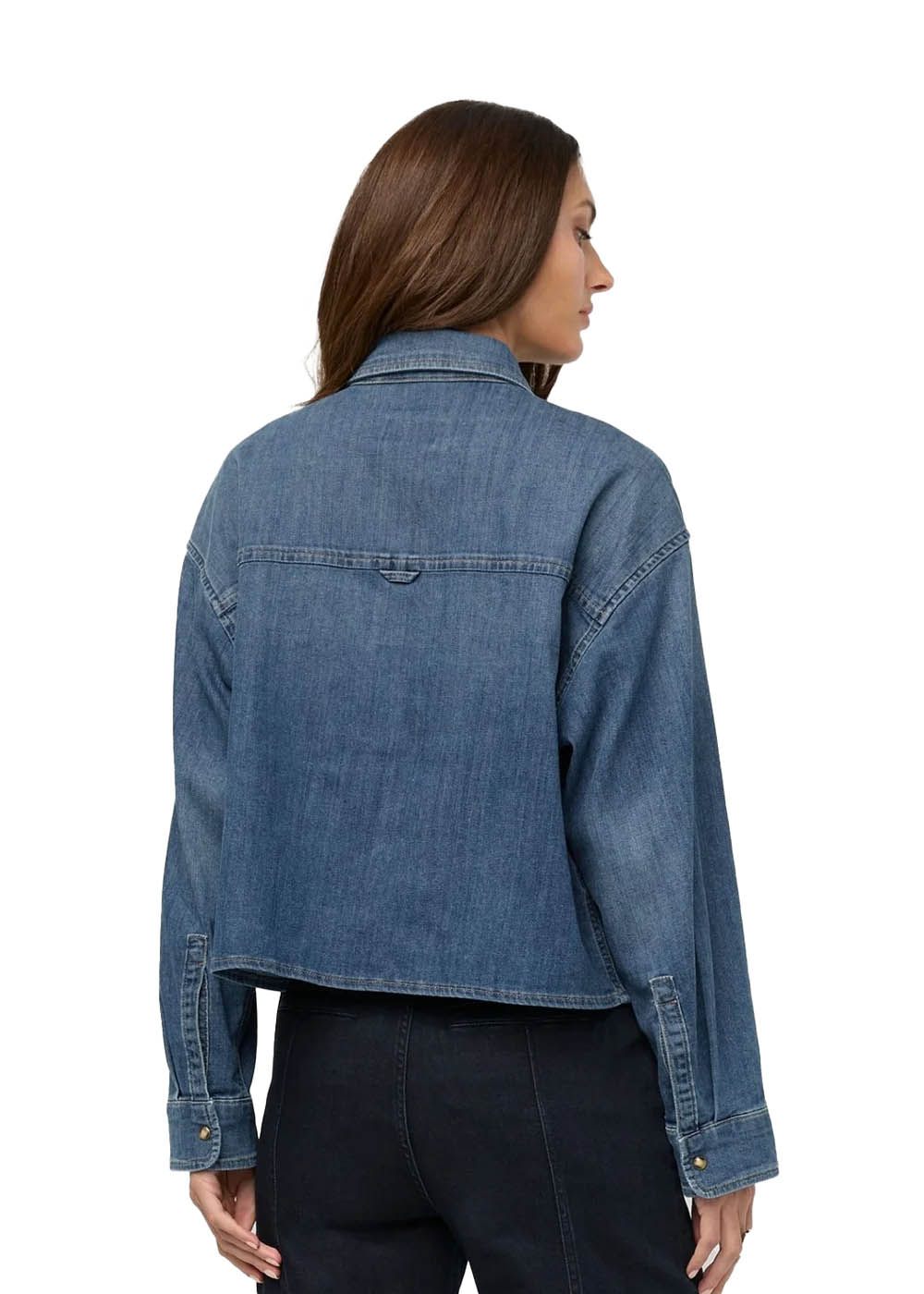 DUER Button Down Women's Performance Denim Lite Boxy Shirt
