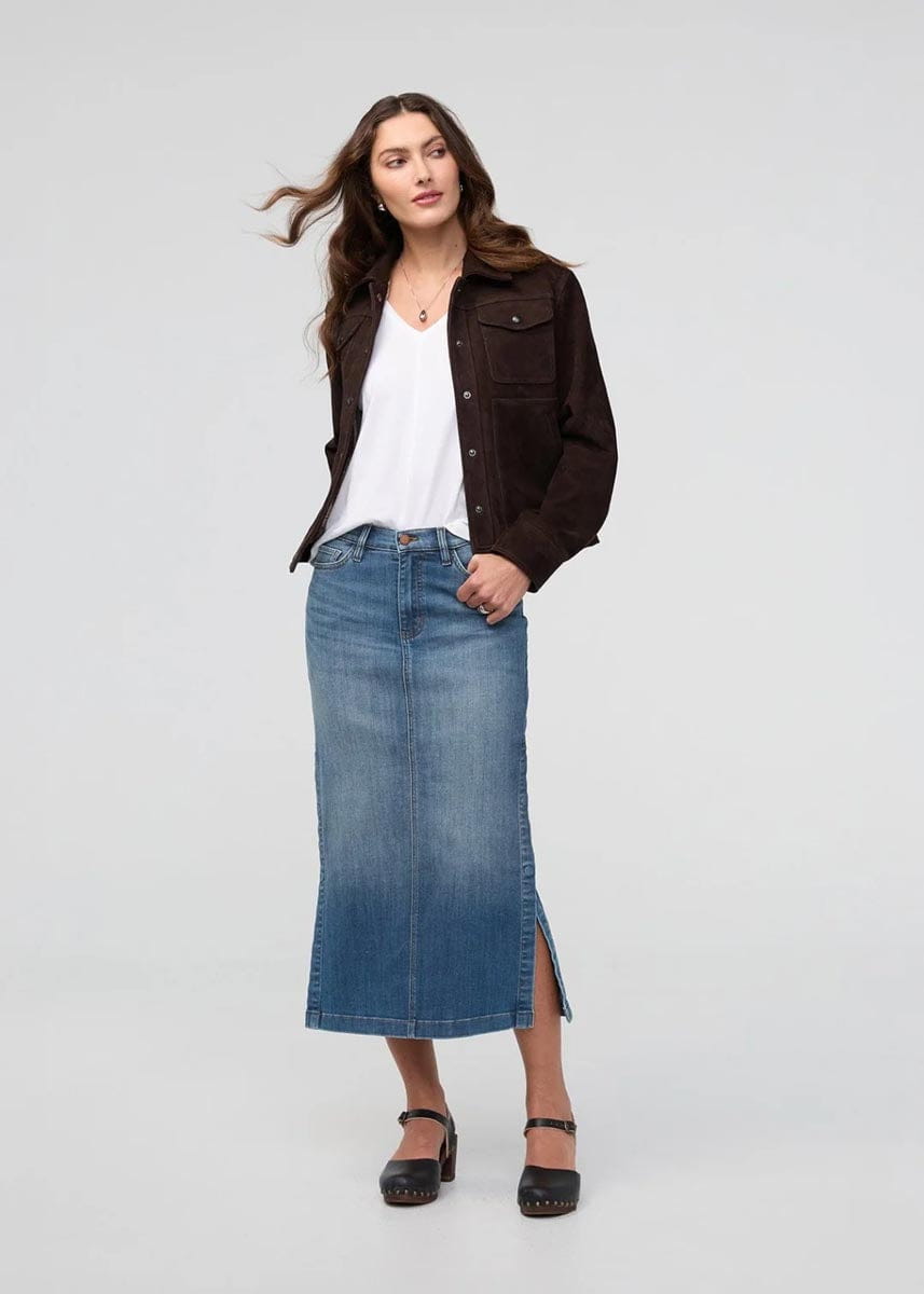 DUER Skirt Women's Performance Denim Slit Skirt