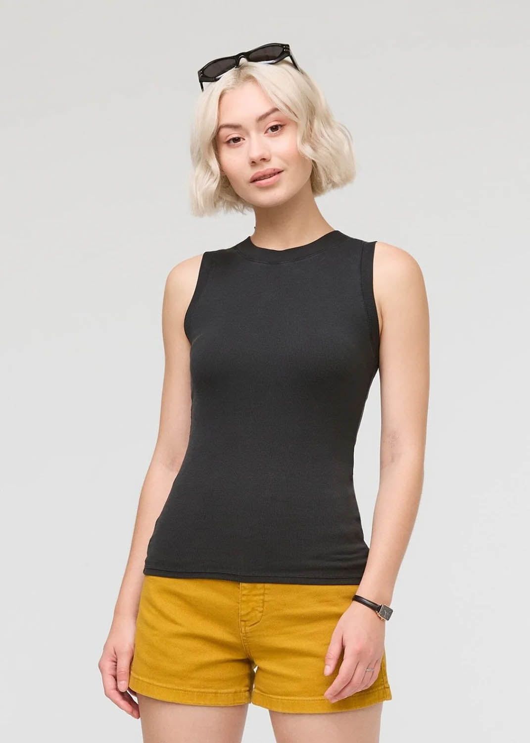 Women's Ribbed Pima High Neck Tank DUER