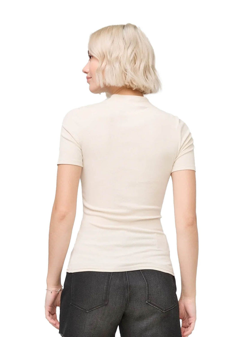 Women's Ribbed Pima Mock Neck Tee DUER