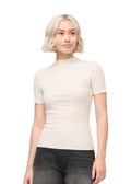 Women's Ribbed Pima Mock Neck Tee DUER
