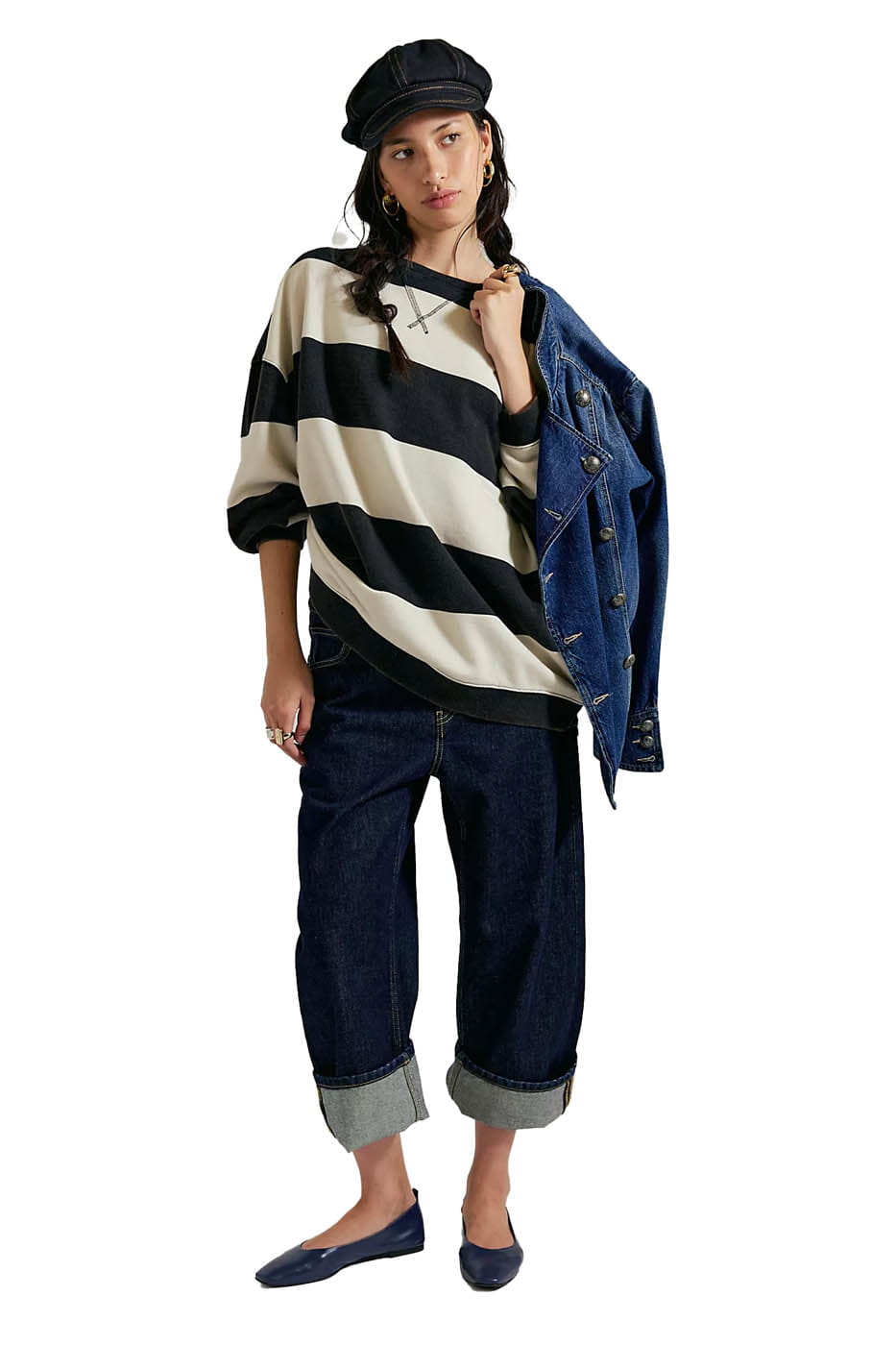 Free People CLOTHING - Women - Apparel - Top Free People *26S* Classic Stripe Crew Wide