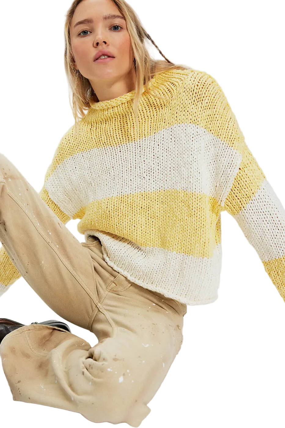 Free People CLOTHING - Women - Apparel - Top Free People *26S* Opal Rugby Stripe Sweater