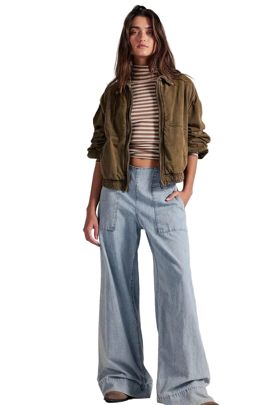 Free People Pants Women's Breezy Denim Pull On