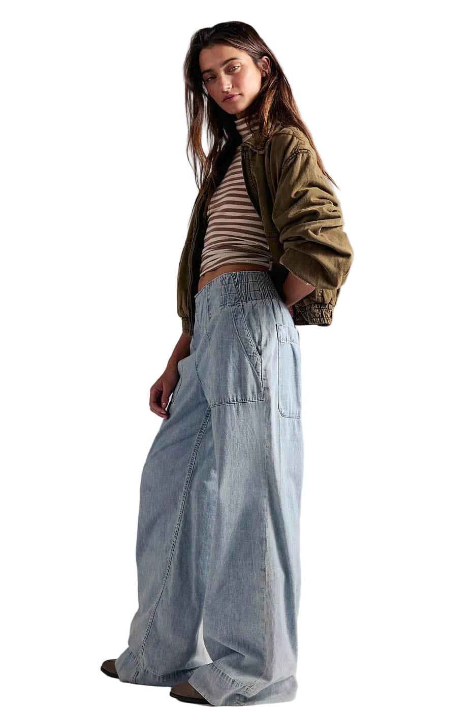 Free People Pants Women's Breezy Denim Pull On