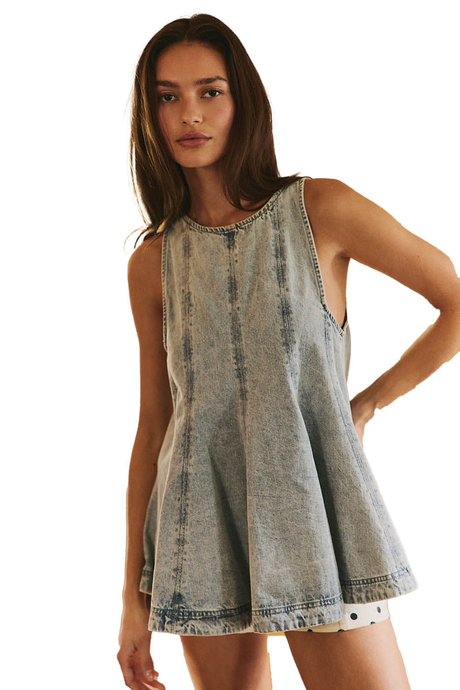 Free People Shirt & Short Set Women's Cassius Denim Set