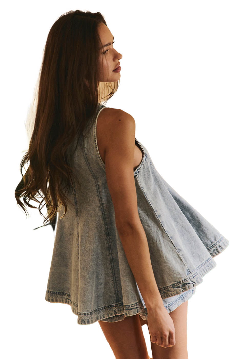 Free People Shirt & Short Set Women's Cassius Denim Set