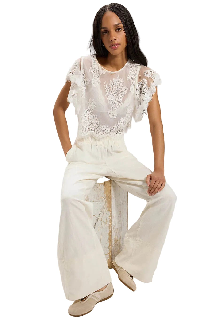 Free People Pants Women's Days End Linen Pull On