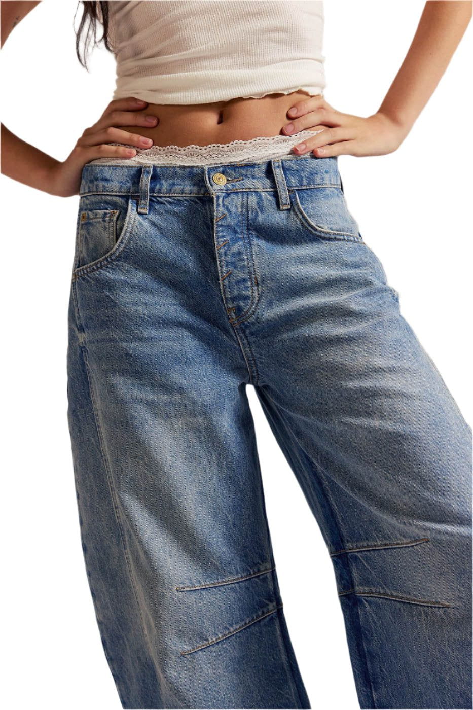Women's  Good Luck Mid Rise Barrel Free People