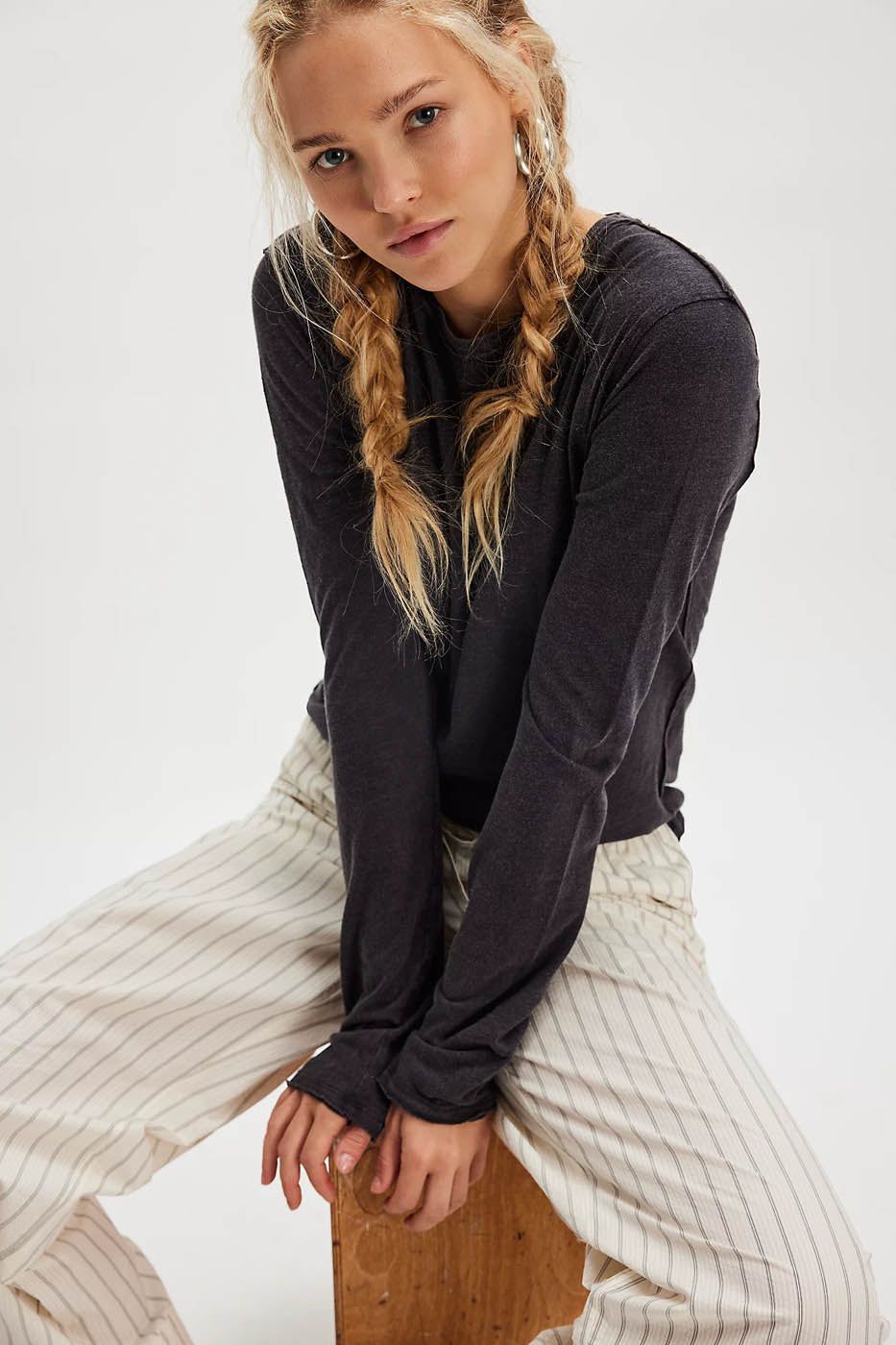 Free People Long Sleeve T-Shirt Women's Nova Tee