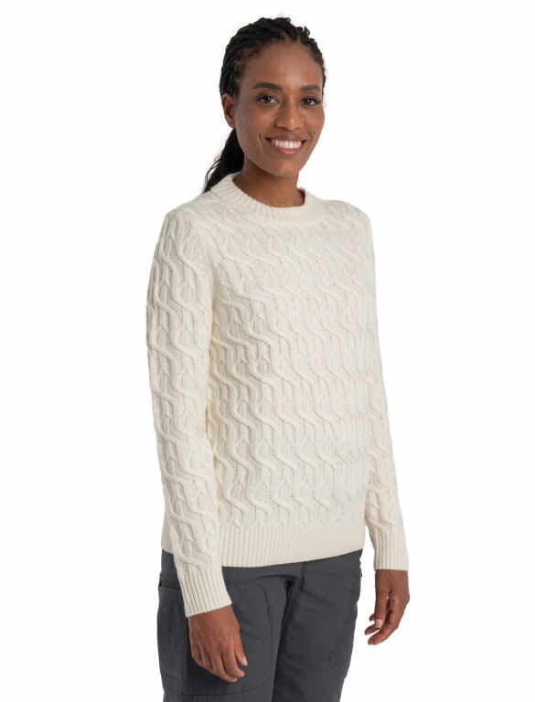 Icebreaker CLOTHING - Women - Apparel - Top Icebreaker *23W*  Women Merino Cable Knit Crewe Sweater