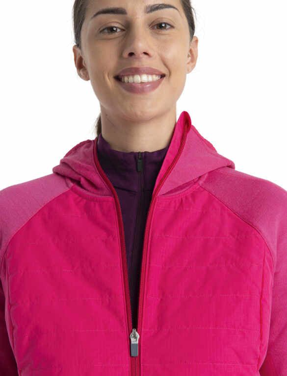 Icebreaker CLOTHING - Women - Apparel - Top Icebreaker *23W*  Women Merino Quantum Hybrid LS Zip Hoodie