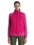 Icebreaker CLOTHING - Women - Apparel - Top Icebreaker *23W*  Women Merino Quantum Hybrid LS Zip Hoodie
