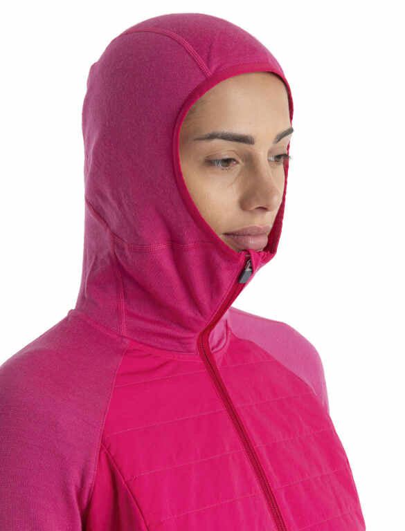 Icebreaker CLOTHING - Women - Apparel - Top Icebreaker *23W*  Women Merino Quantum Hybrid LS Zip Hoodie