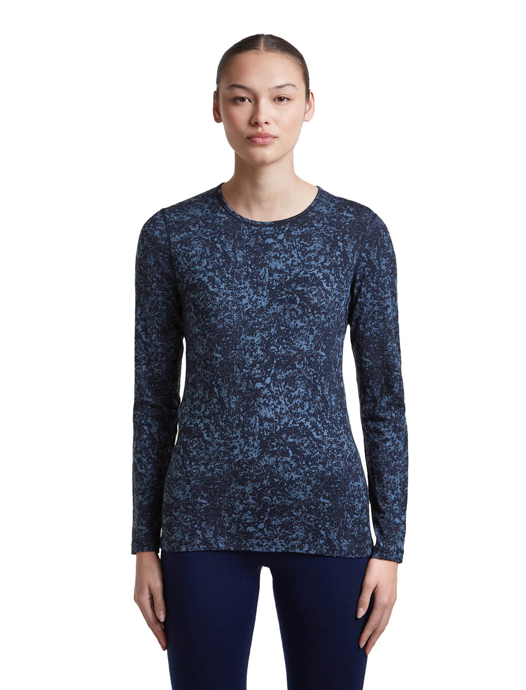 Icebreaker CLOTHING - Women - Baselayer - Top Icebreaker *26W*  Women Merino 200 Oasis LS Crewe Moss Bloom AOP